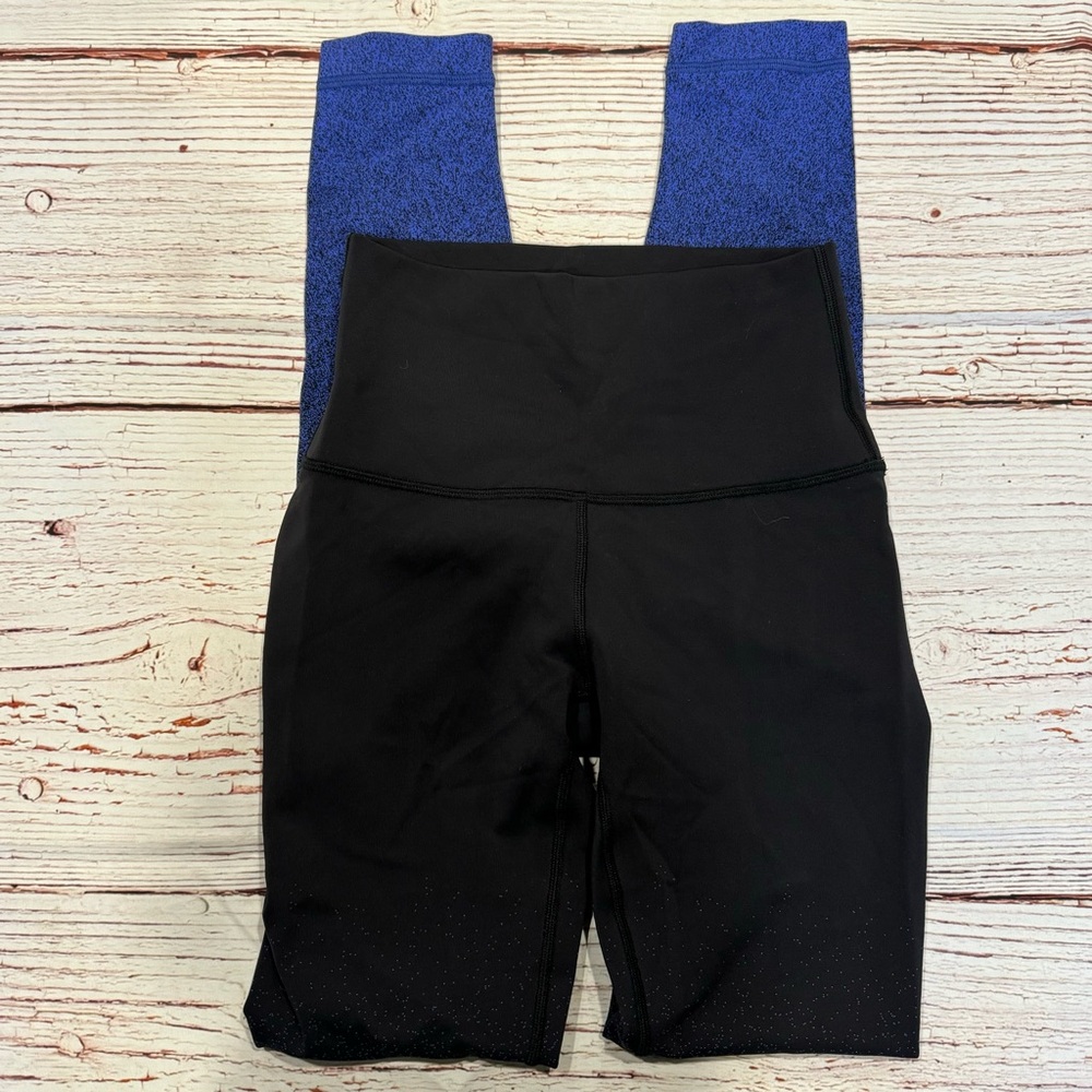 Lululemon Wunder Under Tight 28" Ombre Speckle Jacquard Luon Black Blazer Blue 2 - Picture 4 of 10